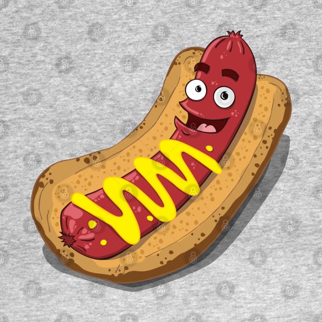 Hot Diggity Dog - with Mustard by deancoledesign